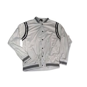 White and black bomber jacket